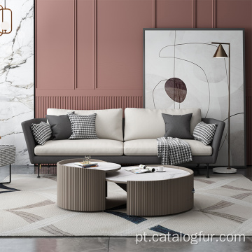Mesa de centro de sala de estar de madeira MDF de alto brilho com design moderno